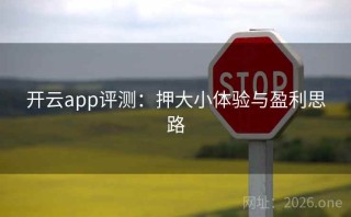 开云app评测:押大小体验与盈利思路