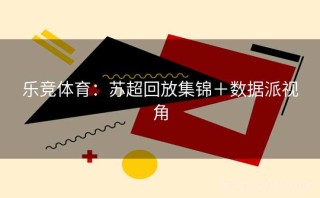 乐竞体育:苏超回放集锦+数据派视角